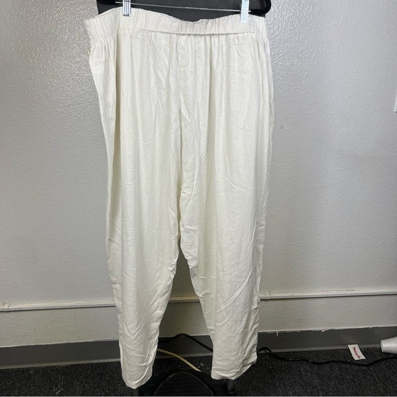 Cynthia Rowley White Linen Blend Relaxed Pants - Picture 5 of 8